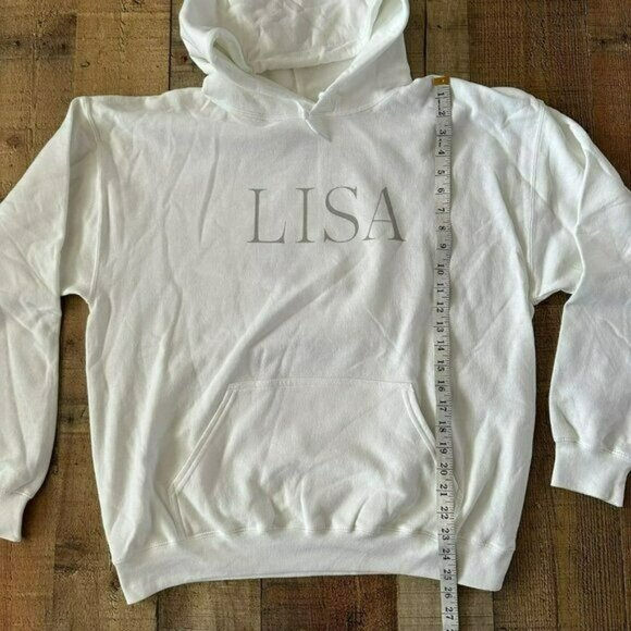 YG Entertainment Lisa white and gray graphic print hoodie jogger set women's L - Picture 4 of 15